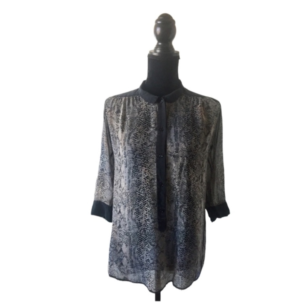 Aritzia’s Wilfred Giulia Silk Python Print Blouse